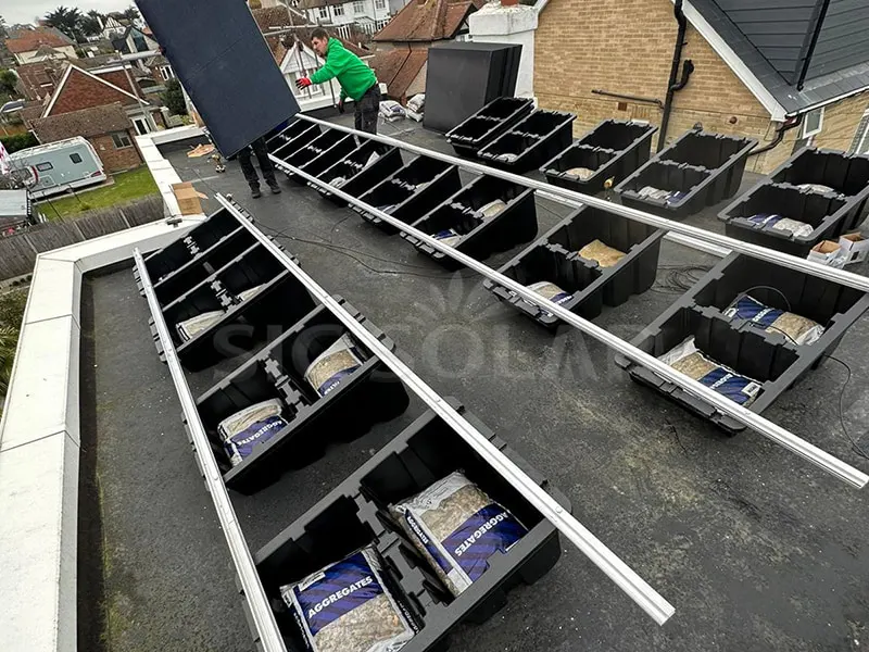 10KW PP műanyag napelemes ballaszt tetőre szerelhető Hollandiában